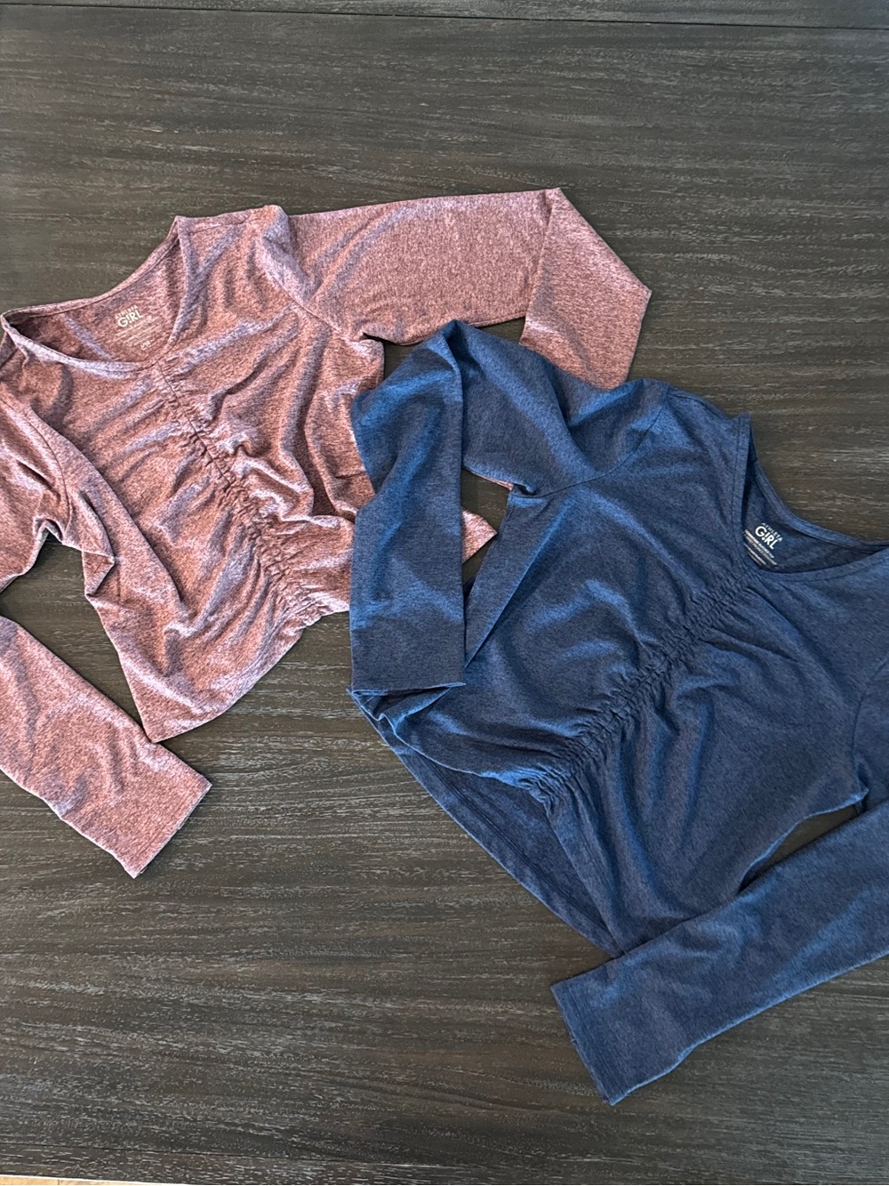 Athleta Girl Large 12 Maroon and Navy Shirt